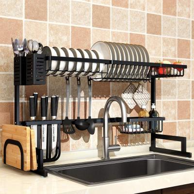 China Multifunctional Viable Sink Dish Rack Dish Rack Drainer 2 Tier Dish Rack Household Dish Drainer Rack Rack for sale