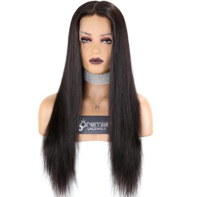 China Silky Straight Wave Premier Transparent HD Lace Cuticle Aligned Hair Lace Front Wig With Pre Plucked Hairline for sale