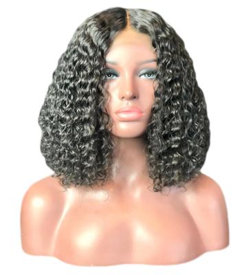 China Gorgeous Top Quality 12 Inch 180% Density Malaysian Virgin Hair Water Wave Cuticle Aligned Curly Full Lace Wig for sale