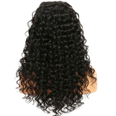 China Premier 150% Full Density Deep Curly Brazilian Human Hair Black Deep Curly Lace Wig For Black Women for sale