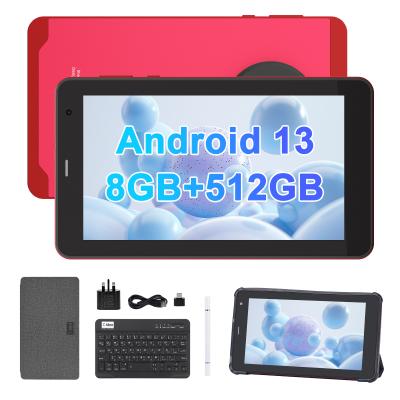 China C Idea 7 Inch Android 13 Tablet, Dual Cameras, Sim Support, Touch Screen Tablets For Students – CM518pro Red for sale