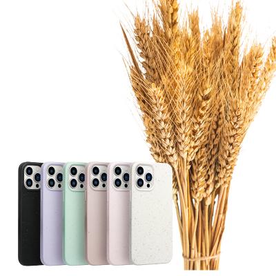 China Wheat Straw PLA PBAT Shockproof Fully Biodegradable Eco Friendly Compostable Cell Phone Case For iPhone 11 12 13 Cell Phone Cover for sale