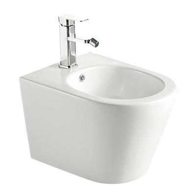 China Modern Ceramic Sanitary Ware European Bathroom Sets Wall Mounted Sprayer Match With Toilet Wall Hung Bidet for sale