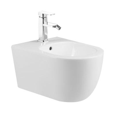 China Modern Euro Sanitary Ware With Wall Mounted Sprayer Match With Toilet Sets Cleaning Wall Hung Bidet for sale