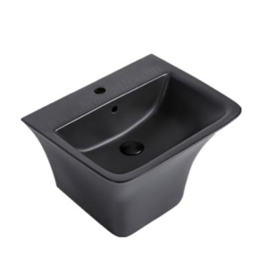 China Modern Ceramic Wall Hung Sanitary Ware Basin Bowl Ware CE Standard Bathroom Sink Popular One Piece Wall Hung Wash Basin for sale