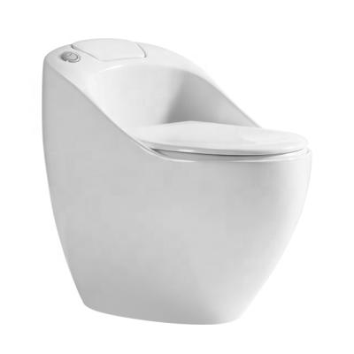 China Double-Flow Ceramic Flush Knob Patent Toilet Room Oval Floor One-Piece One-Piece Toilet Can With Fix Stool for sale