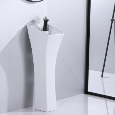 China Factory Price Modern High Quality Floor Standing Hand Wash Basins Pedestal Bathroom Sink Basin for sale