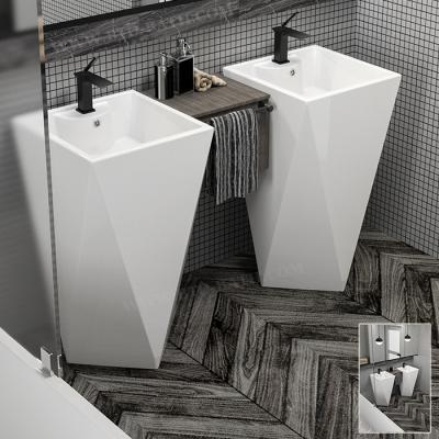 China Modern High Quality Floor Standing Hand Wash Basins Pedestal Bathroom Sink Basin With Factory Price for sale