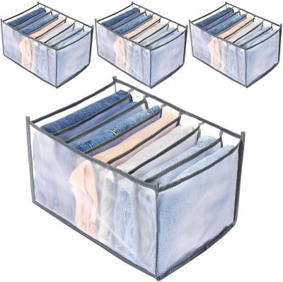 China Living Room Factory Direct Selling Foldable Set of 4 Bins 7 Grids Wardrobe Storage Boxes and Clothes Organizer for Bedroom for sale