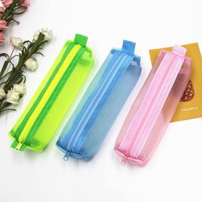 China Factory Price High Quality Factory Price Zipper Cosmetic Pen Pouch Casual Zipper Cosmetic Bag Mesh for sale