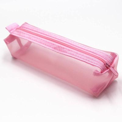 China High Quality Large Clearance Capacity Pencil Case Creative Mesh Zipper Pen Pouch Makeup Storage Pocket for sale