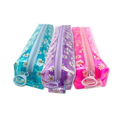 China Best Price PVC Durable Cosmetic Glitter Pencil Bag Transparent Clear Transparent Pencil Case for sale