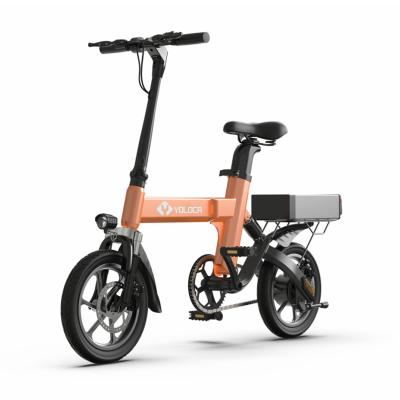 China Yoloca Aluminum Electric Wheel For Bicycle 14 Inch Folding Electric Bicycle 350W Foldable Ebike for sale