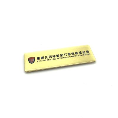 China Custom Europe ID Name Tags Bronze Printing Magnetic Badge Metal Staff Name Button Badge for sale