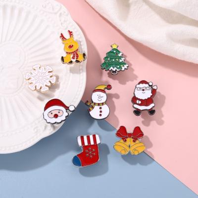 China Wholesale Custom Christmas White Custom Soft Hard Enamel Santa Claus Pin from Europe Enamel Badge Lapel Pins for sale