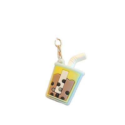 China Europe Manufacturer Promotional Boba Key Chain PVC Key Chain 3d Cartoon Kawaii Keychains for sale