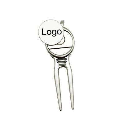 China Wholesale Zinc Alloy Marker Custom Logo Pitch Fork Metal Golf Divot Tool Ball From Europe for sale