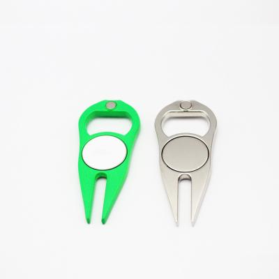 China Europe Ball Marker Bottle Opener Multifunctional Logo Metal Golf Divot Repair Custom Tool for sale