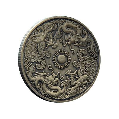 China Feature Europe Dragon Phoenix Collection Gift Souvenir Gold Coin The Bronze Metal Commemorative Coin Of Coins for sale