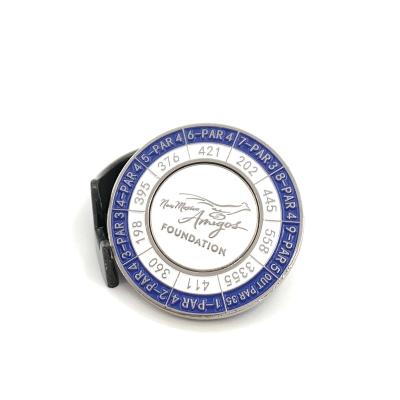 China Europe Custom 2 Sided Logo 3D Metal Golf Club Marker Magnetic Coins Silver Ball Label for sale