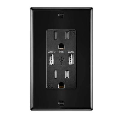 China Chip High Efficiency Wall Outlet Smart Residential General Purpose Standard Park Group Charging Receptacle Duplex Usb for sale