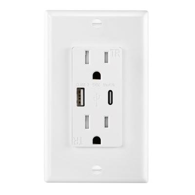 China High Quality Double Socket Outlet High Quality USB Ports Control Usb Wall Charger Smart Charging High Speed ​​Electrical Outlet for sale