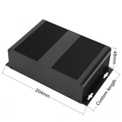 China Heat Sink 204*48 mm Alloy Customized Black Anodized Black Aluminium Extruded Enclosure for sale