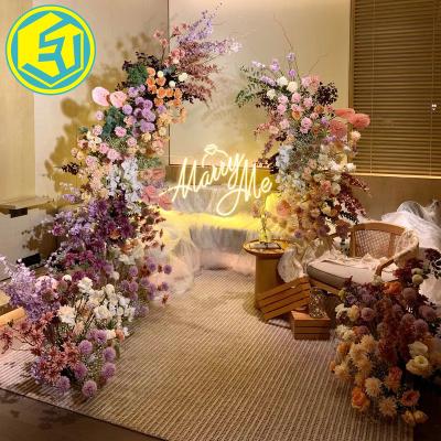 China Buildings Event Party Supplies Wedding Anniversary Decoration Let's Party Acrylic Letters Led Light Custom Neon Sign for sale