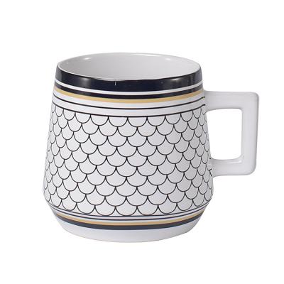 China Viable Fancy Ripple Embossed Personalized Teaware Custom Logo Drinking Mug for sale