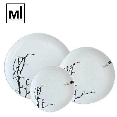 China Optional Concise Stylish Durable Style Custom Decal Decorative Ceramic Charger Plate for sale