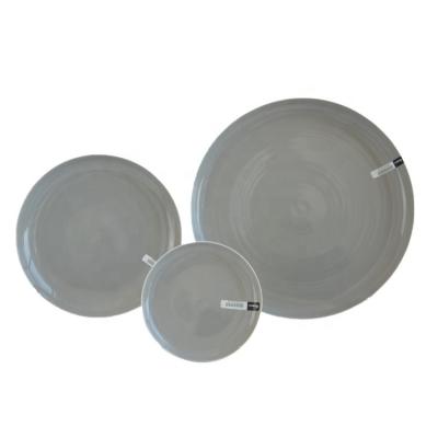 China Light Gray Color Sustainable Round Price Cheap Tableware Hotel Restaurant Used Porcelain Dinner Plate for sale