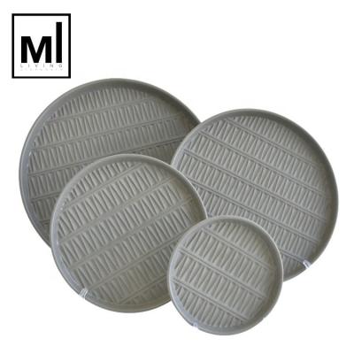 China Sustainable Textured Fluted Design Bakeware Restaurant Used Ceramic Dinner Dishes / Dish for sale