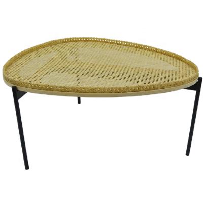 China Leg: K/D ironwork coffee table with rattan weave design for sale