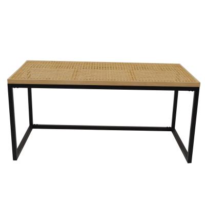 China Leg: K/D ironwork coffee table with new wood top design for sale