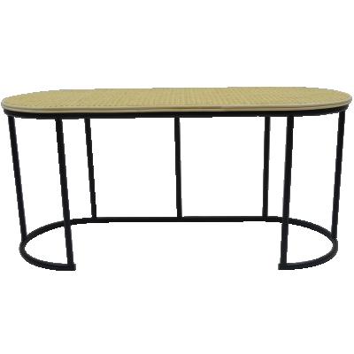 China Leg: foldable round rattan weave tea table with ironwork stand for sale