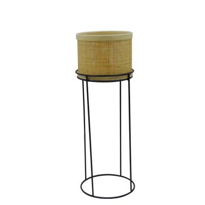 China Europe cane flower stand with ironwork base design the new for sale