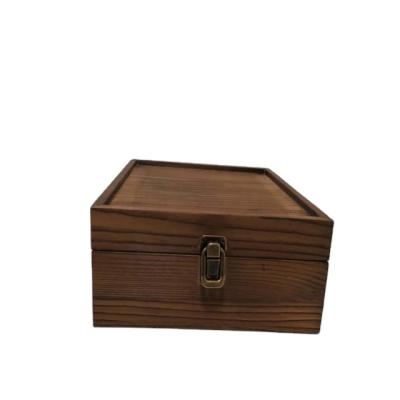 China Handmade Brown Burn Gift Storage Box PACKING BOX WOODEN CRAFT BOX for sale