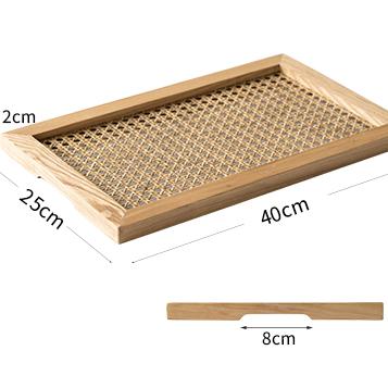 China Sustainable Plant Rattan Weave Rectangle Breakfast Lap Tray for sale