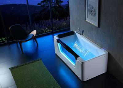 China Outdoor Spa Massage Bathtub With Front Led Glass for sale