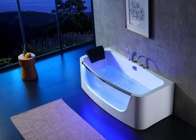 China Massage Bathtub With Arc Front Led Glass for sale