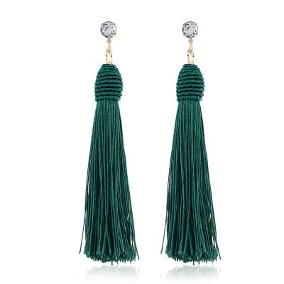 China All-match cute trend fashion long tassel earrings star temperament diamond and earrings stylish colorful cotton beautiful eardrops for sale