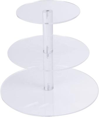 China Sustainable round acrylic cupcake stand, cupcake layered support, suitable for wedding party birthday cake stand for sale