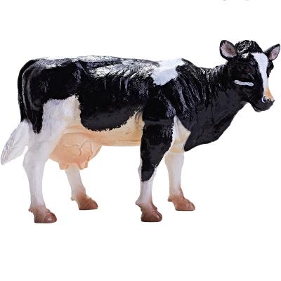 China Custom Soft PVC Holstein Cow Figure Toy Vivid Holstein Friesian Cow Animal Action Number for sale