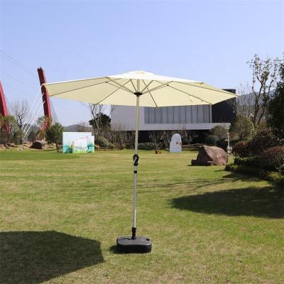 China Double Layer Modern Patio Umbrella High Quality Aluminum Outdoor Parasol With Crank Beach Umbrella Polyester for sale