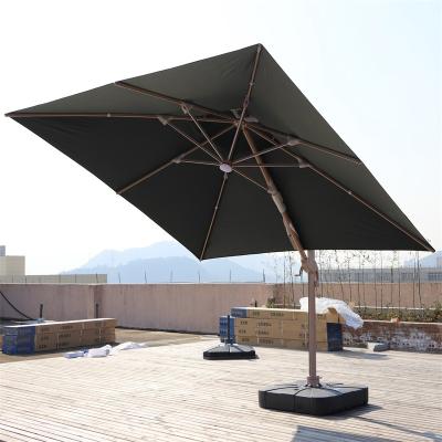 China Fast Delivery Stock 3*3m LED Light Roman Umbrella Modern High Quality Patio Umbrella Parasol For Garden Aluminum Pole for sale