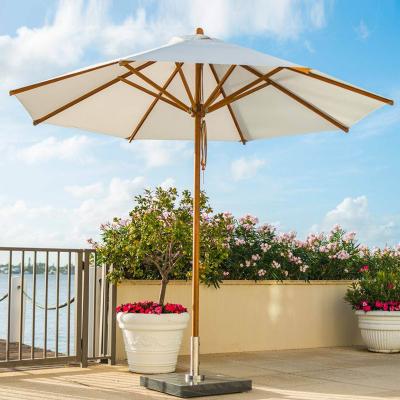 China Center Pole 3m Modern Outdoor Garden Umbrella Modern Hot Selling Wooden Parasol For Beach for sale