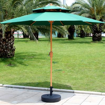 China Modern Wholesale Modern Shade Customize Dia 3m Wooden Sun Umbrella For Outdoor Sun Shade Beach for sale