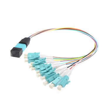 China Corazones MTP del cable multifilar 8 del OEM MPO/MTP al cable del tronco de Patchcord del duplex del LC en venta