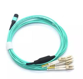 China Indoor FTTH Optic Fiber Patch Cord MPO To 8 Cores DX LC/UPC Om3 MM for sale