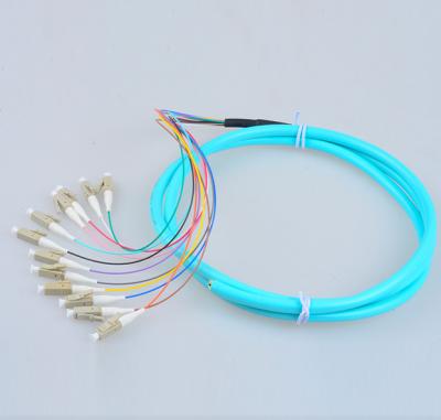 China 12 OM3 50/125 Kabel des Aqua des Faserausbruchfaseroptikzopfes LC/UPC LSZH in mehreren Betriebsarten zu verkaufen